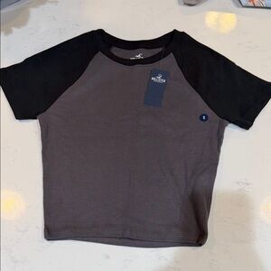 Hollister Cotton Crop Baseball Shirt